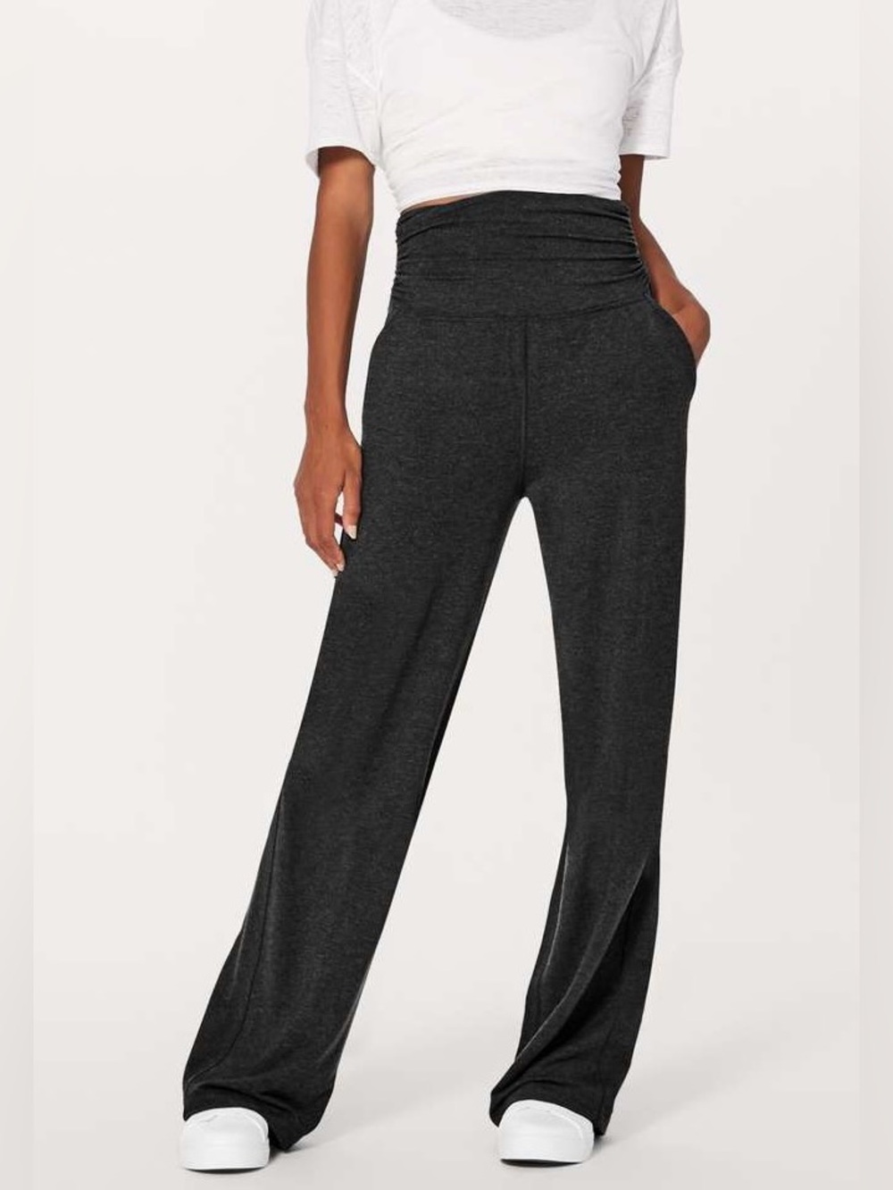 Lululemon Take It Easy Wide Leg Pant Heathered Black Size 6